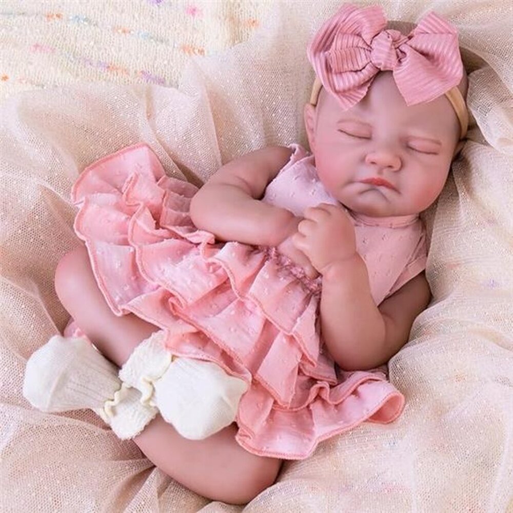 Reborn Baby Dolls Realistic Lifelike 20" Newborn Baby Doll Girls Feeding Kit - Picture 7 of 7